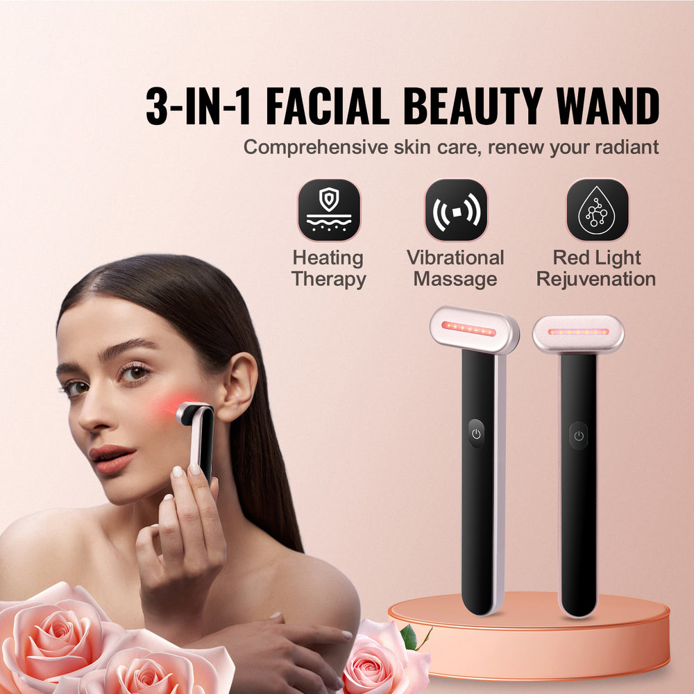 LED Facial Wand Red Light Therapy Device